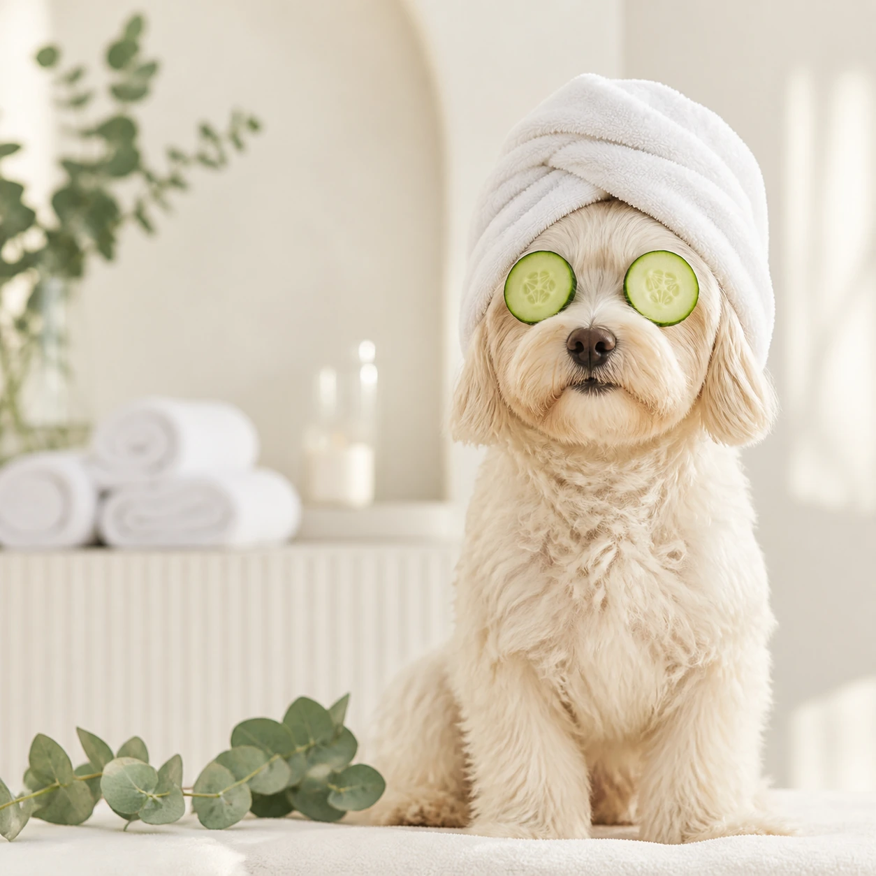 Собака на SPA-процедуре