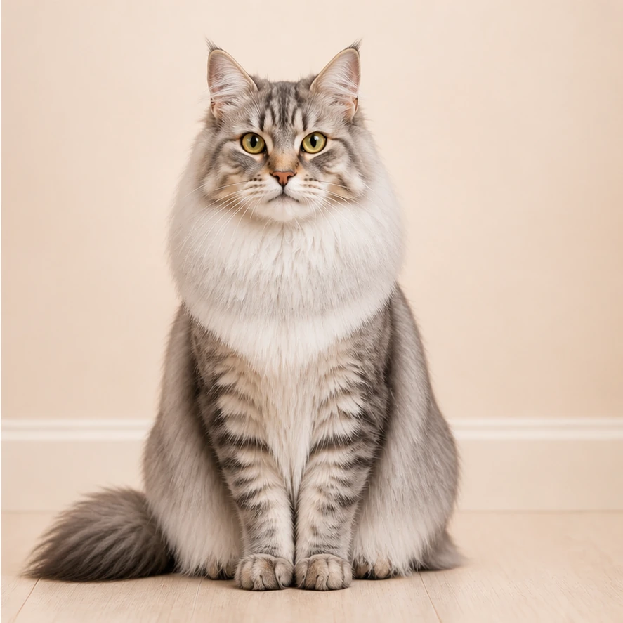 Кошка после груминга